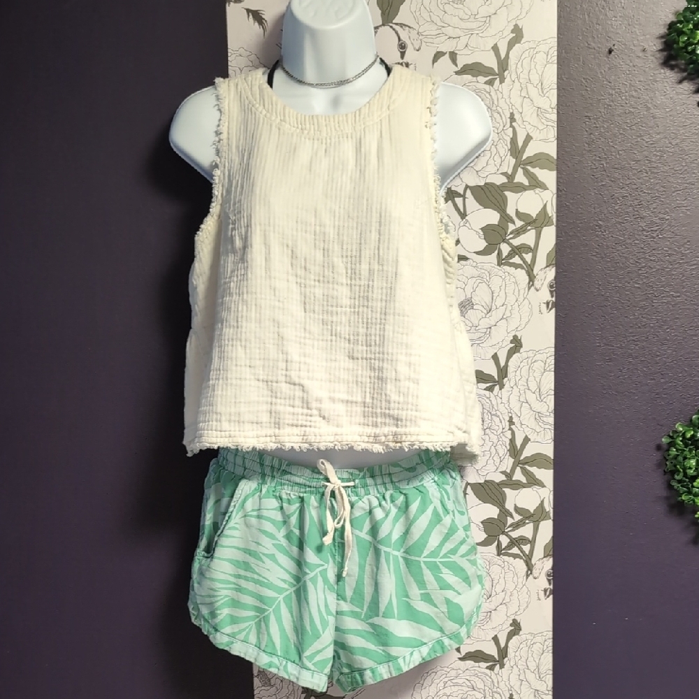 Billabong Mint Leaf Print Women's Cotton Shorts - Picture 6 of 8
